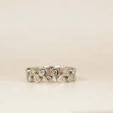 925 Sterling Silver and Diamond Bezel Set Ring - SIZE 7