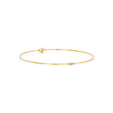 14k Solid Gold Aquamarine Anklet
