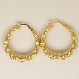9k Bamboo Hoop Earrings - 20mm