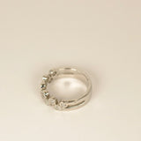 925 Sterling Silver and Diamond Bezel Set Ring - SIZE 7