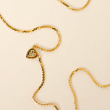 14k Gold Serpentine Link Heart Necklace