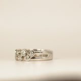 925 Sterling Silver and Diamond Bezel Set Ring - SIZE 7