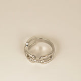 925 Sterling Silver and Diamond Chain Ring - SIZE 7
