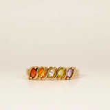 10k Gold Multi Colored Stone Ring - SIZE 6