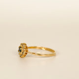 14k Gold Sapphire and Diamond Ring - SIZE 6.5
