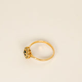 14k Gold Sapphire and Diamond Ring - SIZE 6.5