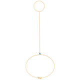 14k Solid Gold Aquamarine 0.9 MM S Link Hand Chain