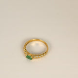14k Gold Emerald Shrimp Ring - SIZE 5.75