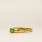 14k Gold Emerald Shrimp Ring - SIZE 5.75