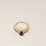 14k Gold and Blue Stone Ring - SIZE 5.75