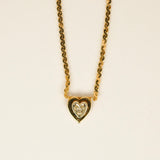 14k Gold Serpentine Link Heart Necklace