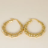 9k Bamboo Hoop Earrings - 20mm