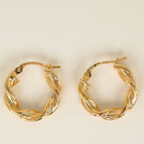 9k Gold Hoop Earrings - 10mm