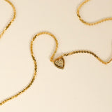 14k Gold Serpentine Link Heart Necklace