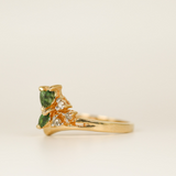 14k Gold Emerald and Diamond Ring - SIZE 6