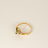 14k Gold Emerald and Diamond Ring - SIZE 6