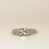 10k White Gold Lab Quartz Ring - SIZE 7