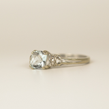 10k White Gold Lab Quartz Ring - SIZE 7