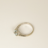 10k White Gold Lab Quartz Ring - SIZE 7