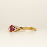 10k Gold Ruby and Diamond Ring - SIZE 7