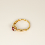 10k Gold Ruby and Diamond Ring - SIZE 7
