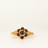 14k Gold Lab Garnet Ring - SIZE 6.5
