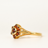 14k Gold Lab Garnet Ring - SIZE 6.5