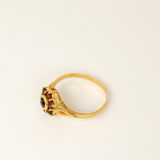 14k Gold Lab Garnet Ring - SIZE 6.5