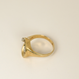 14k Yellow Gold Diamond Swirl Ring - SIZE 6.5