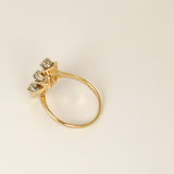 14k Yellow Gold Diamond Bypass Ring - SIZE 6