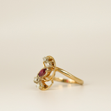 14k Gold Ruby & Diamond Ring - SIZE 5