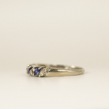 18k White Gold Sapphire and Diamond Ring - SIZE 7